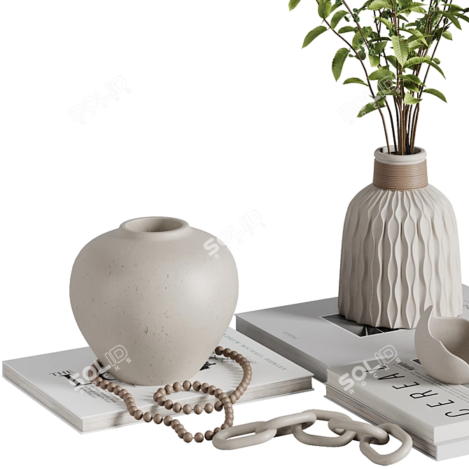 Elegant Decor Set with 60 Pieces 3D model image 3