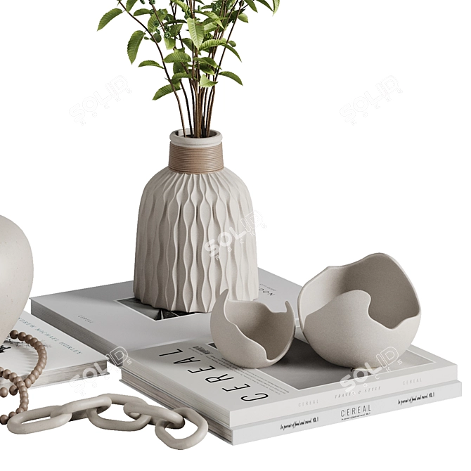 Elegant Decor Set with 60 Pieces 3D model image 4