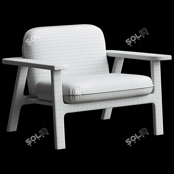 Sleek Contemporary COMB Lounge Chair 3D model image 4