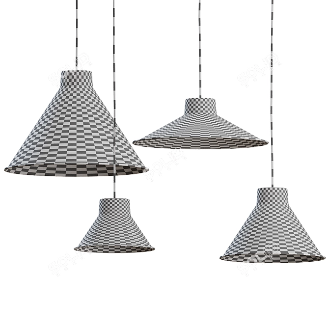 Modern Muuto Pendant Lamps Set 3D model image 2