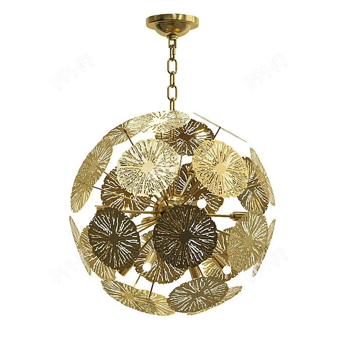 Elegant Inca Ball Pendant Chandelier 3D model image 1