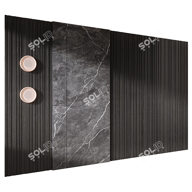 Modern Wood and Marble Panels 3D model image 1