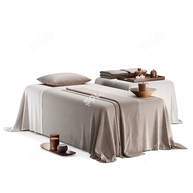 Decorated Massage Table for Salon 3D model image 1