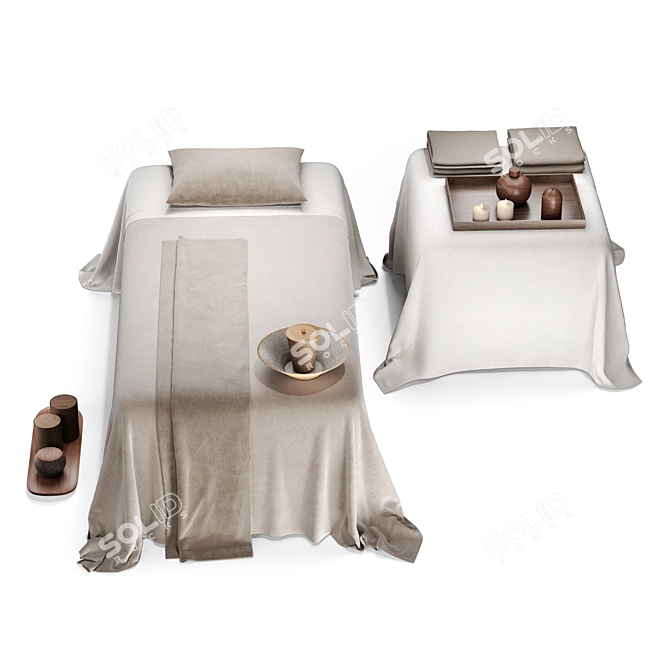 Decorated Massage Table for Salon 3D model image 2