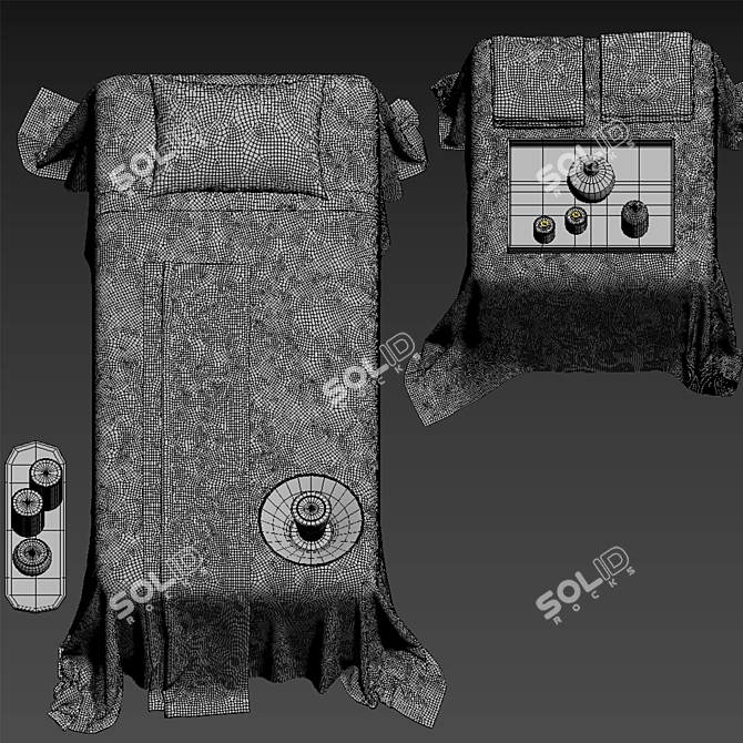 Decorated Massage Table for Salon 3D model image 17