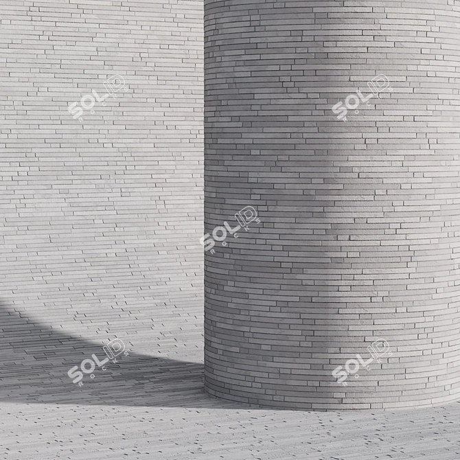 Modern Minimalist Long Cladding Brick 3D model image 3