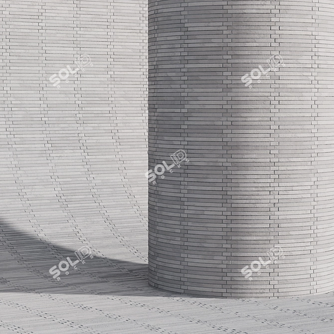 Long Modular Cladding Brick 3D model image 3