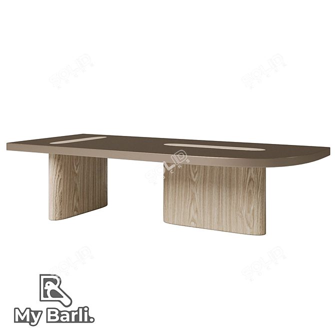 Japanese-inspired Stone Garden Coffee Table 3D model image 1