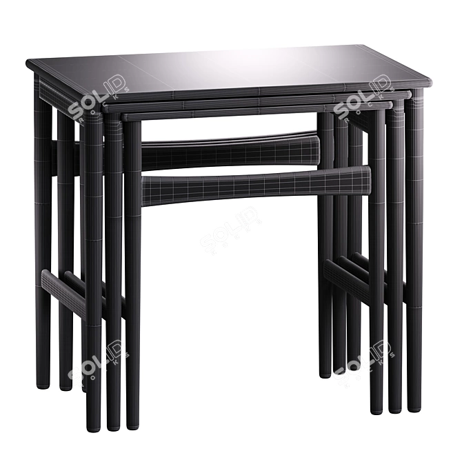  CH004 Oak Nesting Tables 3D model image 6