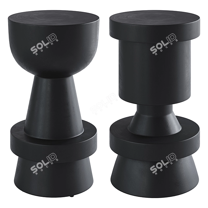 Modern Elegance: Polo & Nori Bar Stools 3D model image 1