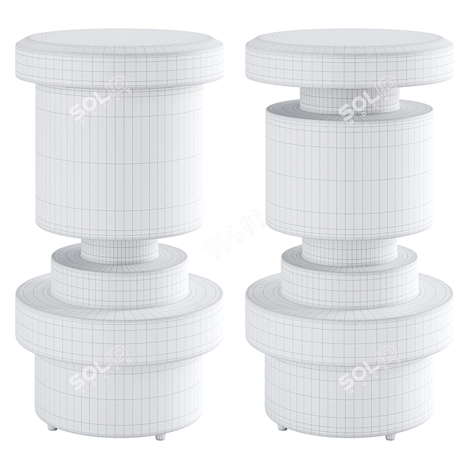 Modern Stylish Mai & Osco Stools 3D model image 4