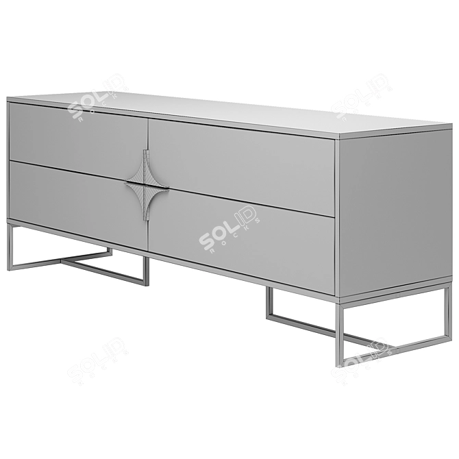 Stella TV Stand with Gold-base 3D model image 3