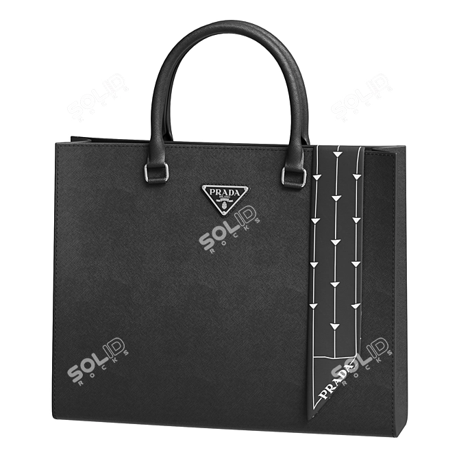 Prada Saffiano Leather Accessory Set 3D model image 3