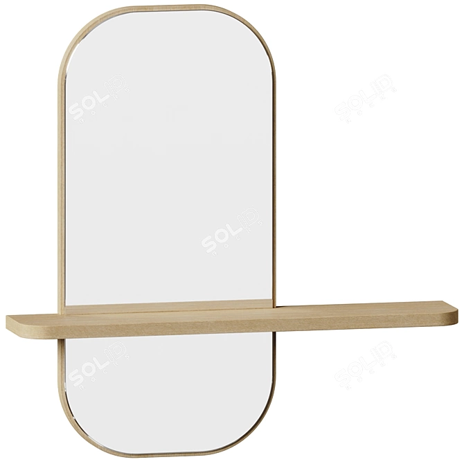 Elegant Rectangular Solstice Mirror 3D model image 1