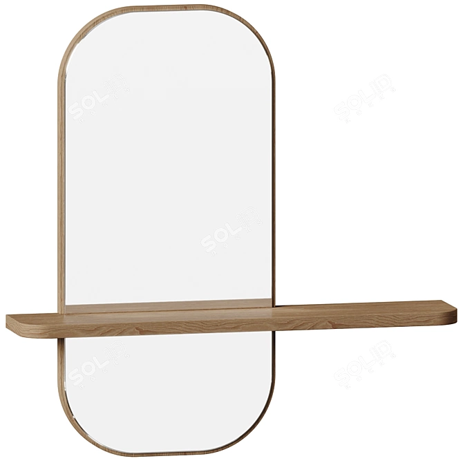 Elegant Rectangular Solstice Mirror 3D model image 2