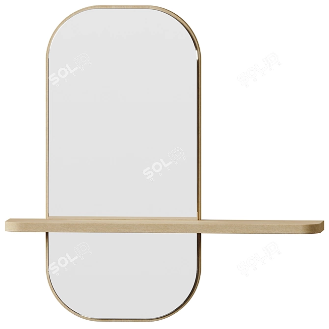 Elegant Rectangular Solstice Mirror 3D model image 3