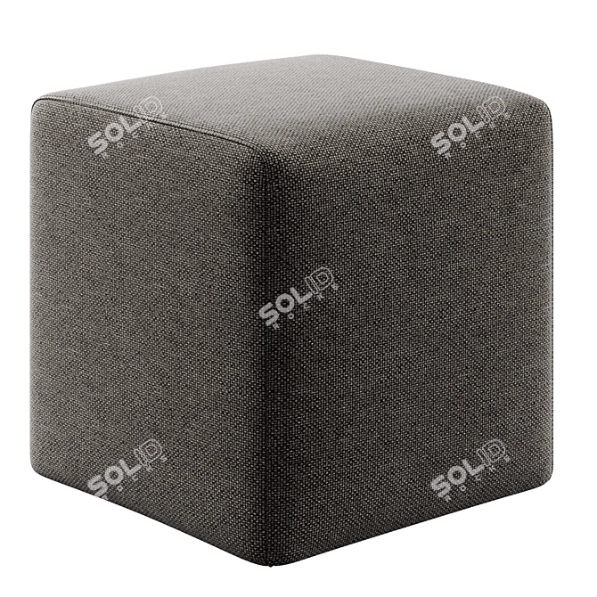 Soho Pouf with Plushy Throw 3D model image 3