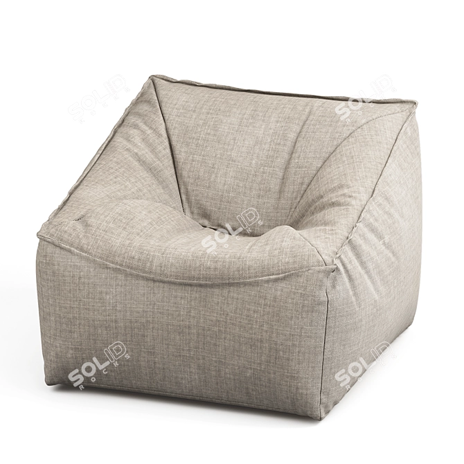 Cozy Twill Leather Lounger Trendy 3D model image 3