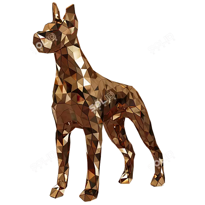 Decorative Doberman Dog Statue 3D model image 1