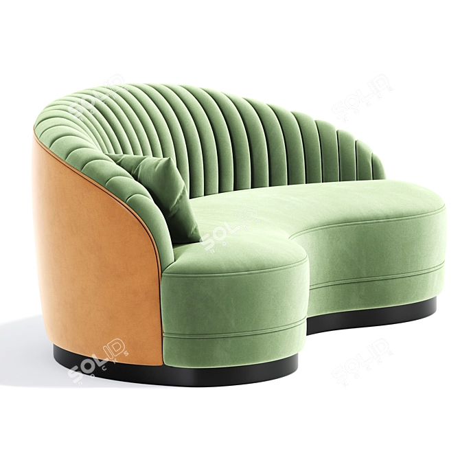 Contemporary Sinuous Curved Sofa 3D model image 2