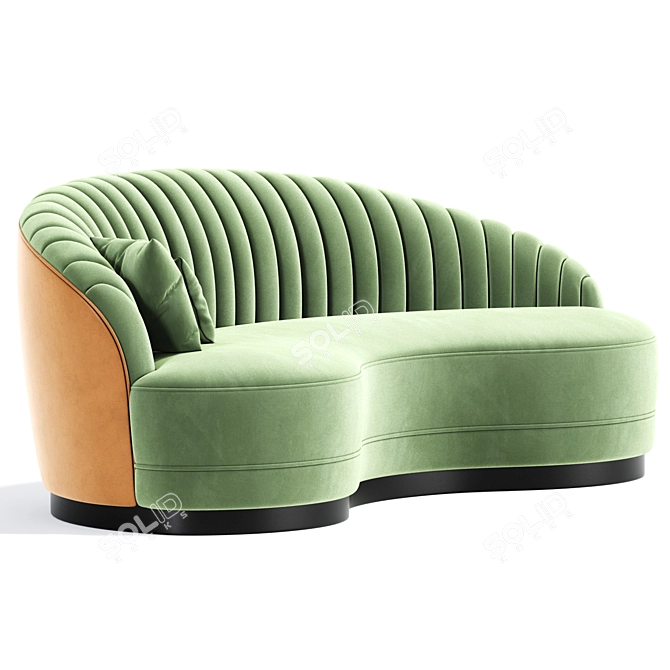 Contemporary Sinuous Curved Sofa 3D model image 3