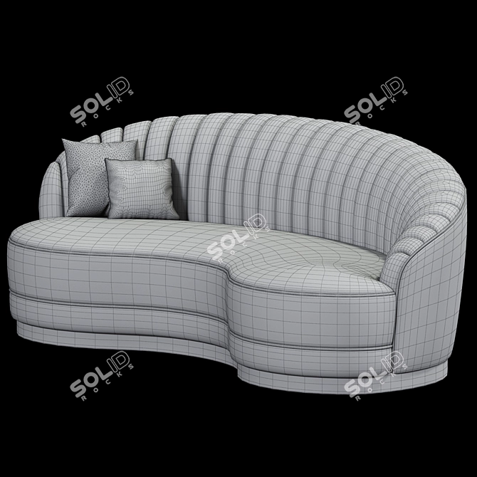 Contemporary Sinuous Curved Sofa 3D model image 4