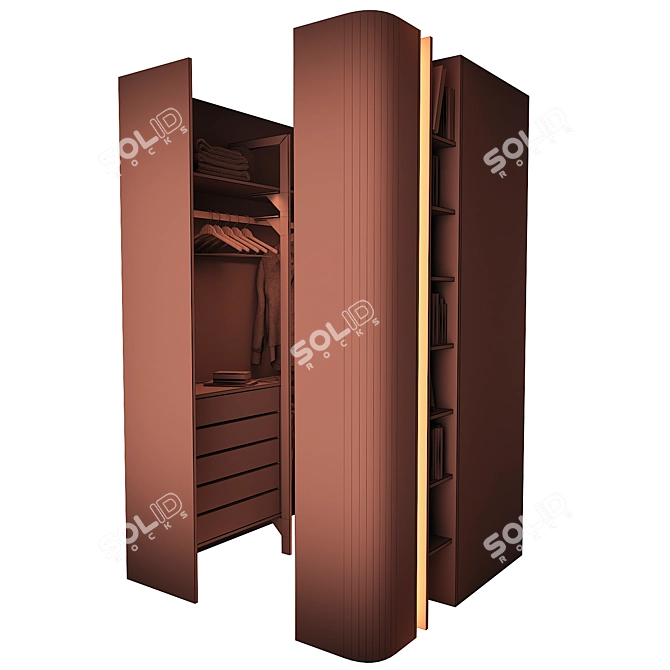 Modern Walk-In Wardrobe Set 3D model image 5