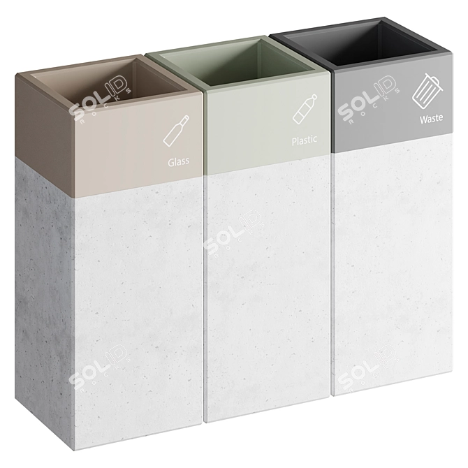  Dual Purpose Waste Bin 3D model image 1