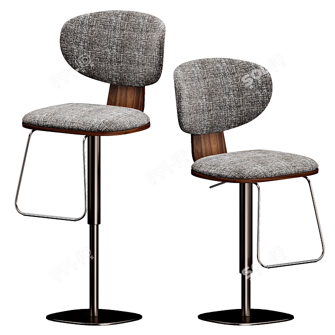 Elegant Bonaldo Olos Stool 3D model image 5