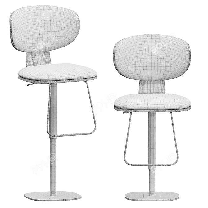 Elegant Bonaldo Olos Stool 3D model image 6
