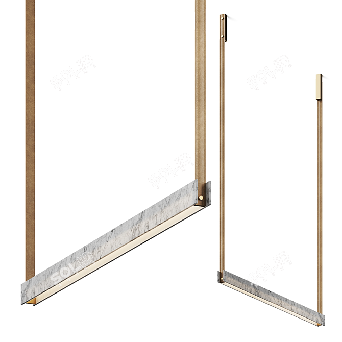 Modern Crystal Suspension Lamp Set 3D model image 1