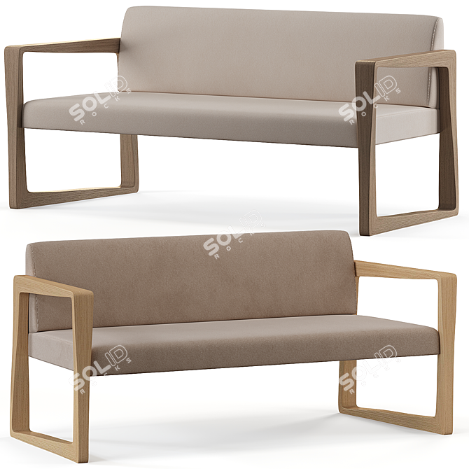 Modern Chic Two-Seat Sofa 3D model image 3