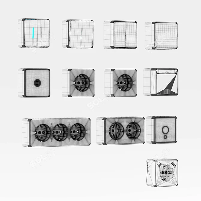 Gallant Werkel Black Chrome Switches 3D model image 2
