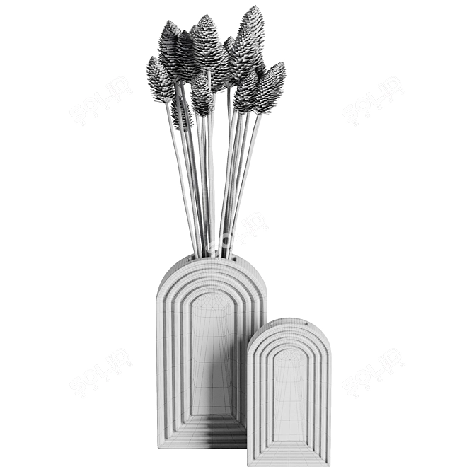 Pampas Bouquet Vase Set48 2016 3D model image 4