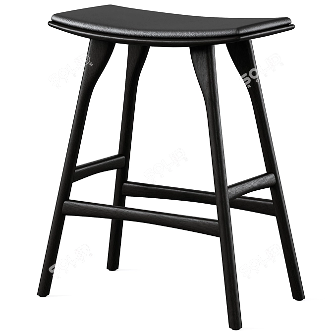 Elegant Bar Table & Stool 3D model image 3