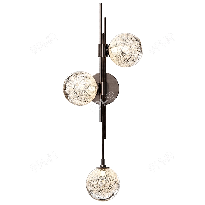 Modern Glass LED Wall Sconce 3D model image 2