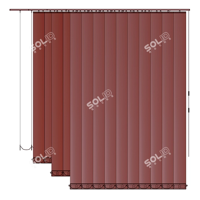 Customizable Fabric Vertical Blinds 3D model image 3