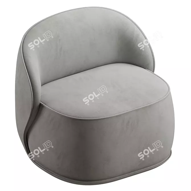 Luxury Leather Lou Chair 3D model image 3