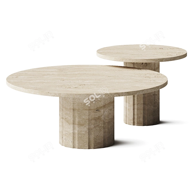 Sleek Amerigo Coffee Table Set 3D model image 2