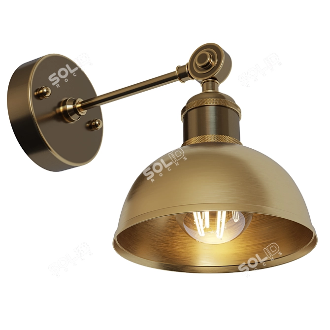 Modern Brass Wall Sconce Light 3D model image 1