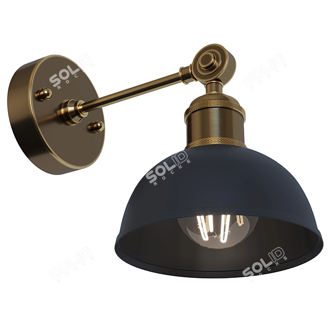 Modern Brass Wall Sconce Light 3D model image 2