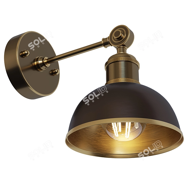 Modern Brass Wall Sconce Light 3D model image 3