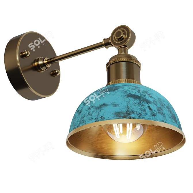 Modern Brass Wall Sconce Light 3D model image 6