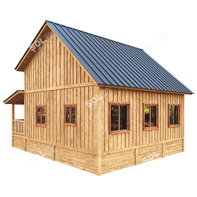 Rustic Forest Cabin Model 3D model image 3