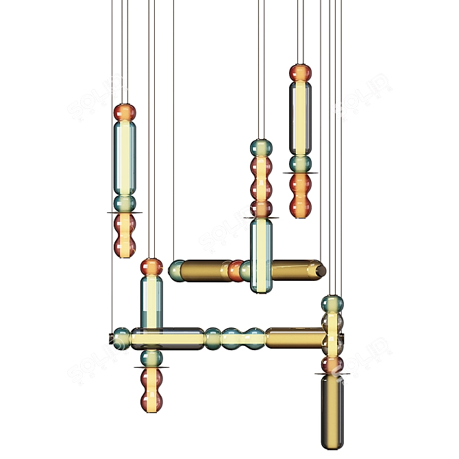 Curiousa Wave Chandelier Collection 3D model image 1