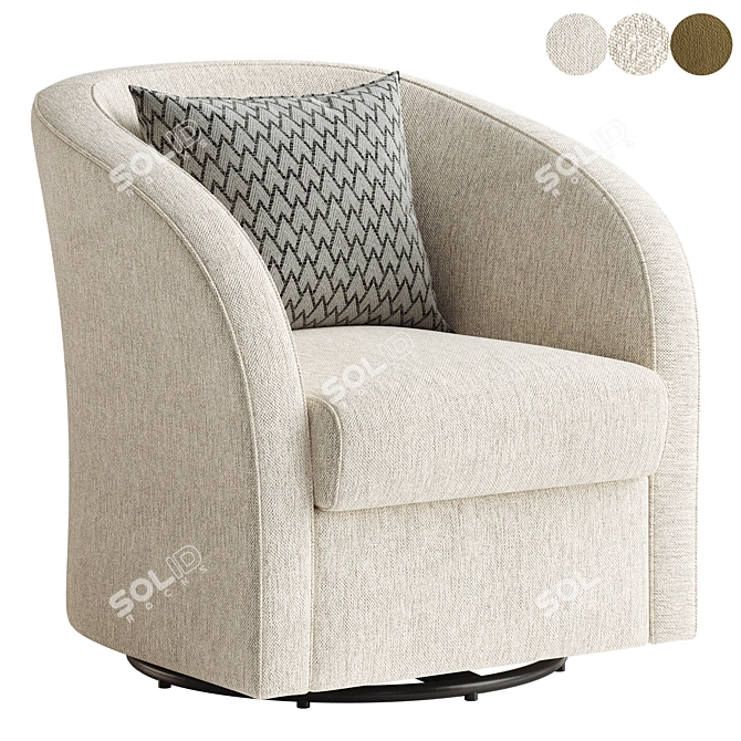 Elegant Megan Swivel Upholstered Chair 3D model image 1