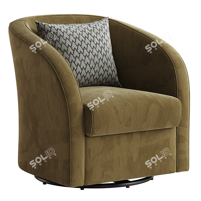 Elegant Megan Swivel Upholstered Chair 3D model image 2