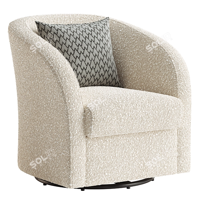 Elegant Megan Swivel Upholstered Chair 3D model image 4