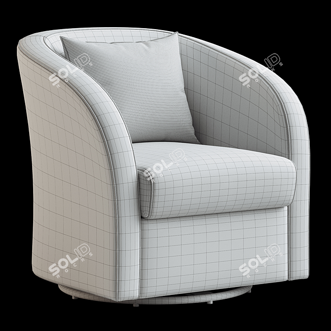 Elegant Megan Swivel Upholstered Chair 3D model image 5