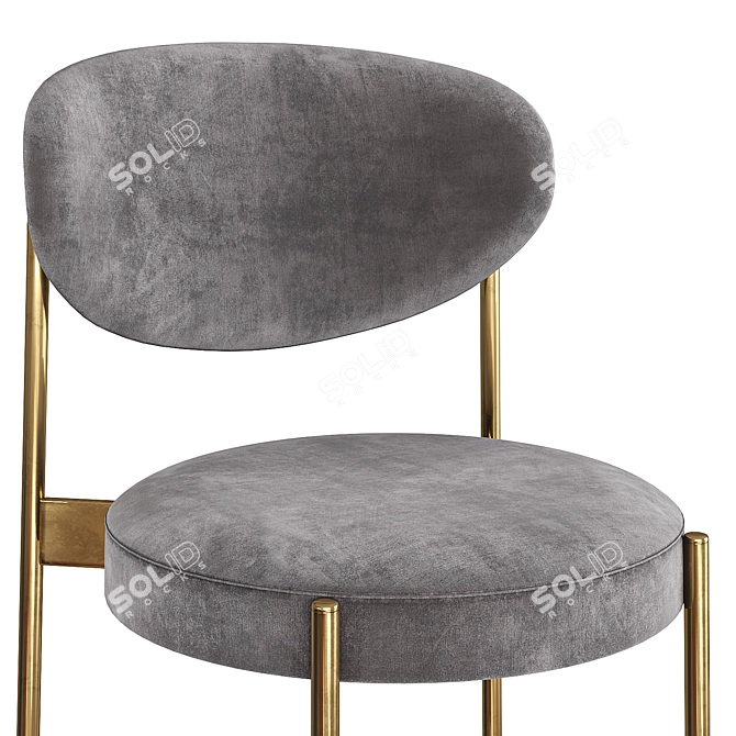 Elegant Velvet Dining Chair 3D model image 2